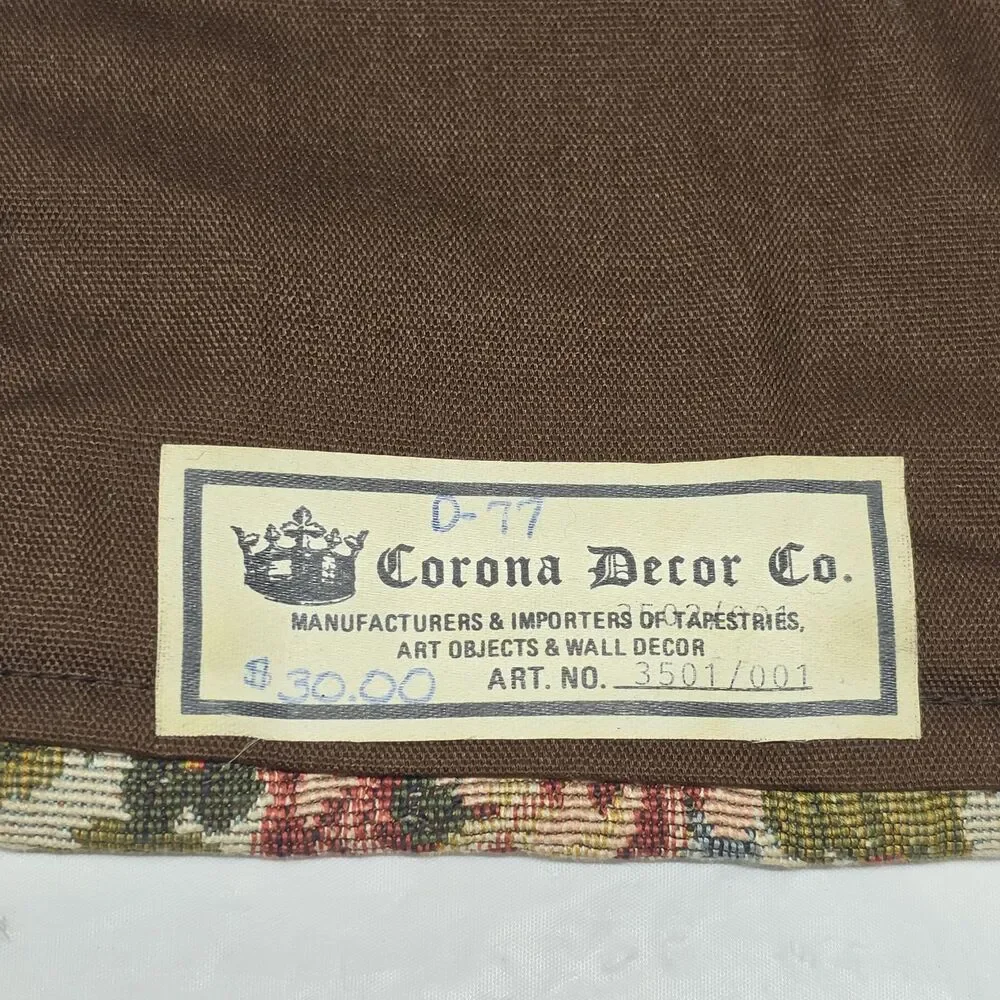 Vintage Corona Decor Vertical Long Tapestry Floral Roses Victorian Retro Cottage